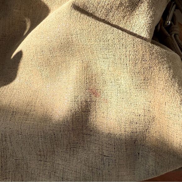 Donald Pliner tan silver hobo bag tote purse suede - Picture 11 of 15